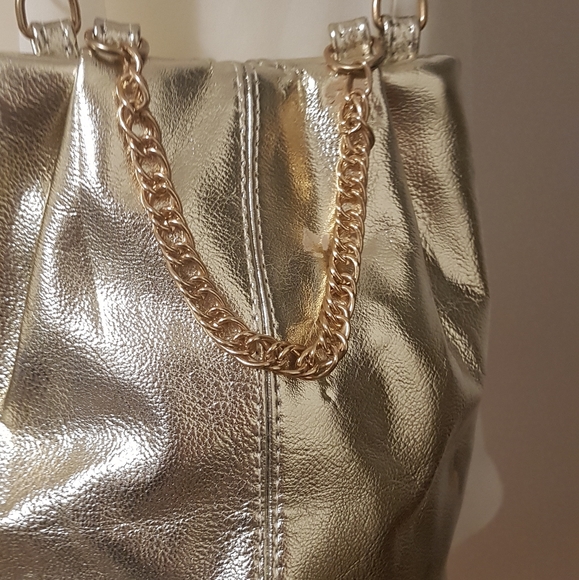 Golden bucket bag